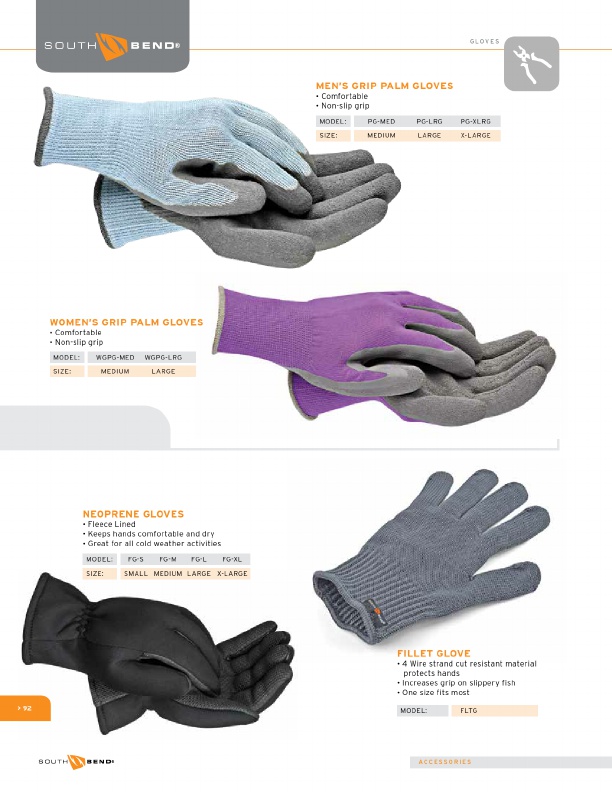FG-XL NEW South Bend Neoprene Gloves Sz-Xl