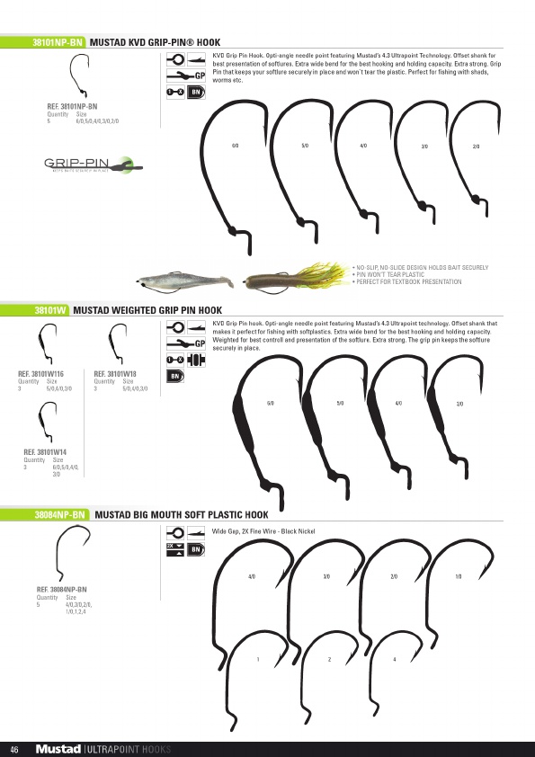 Mustad Weighted Grip Pin Hooks