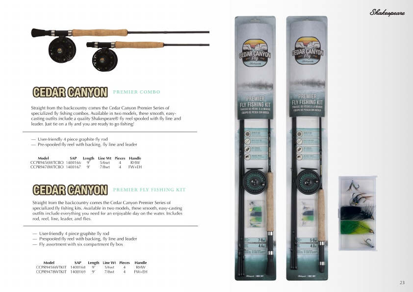 Shakespeare Cedar Canyon Premier Fly Reel and Fishing Rod Kit
