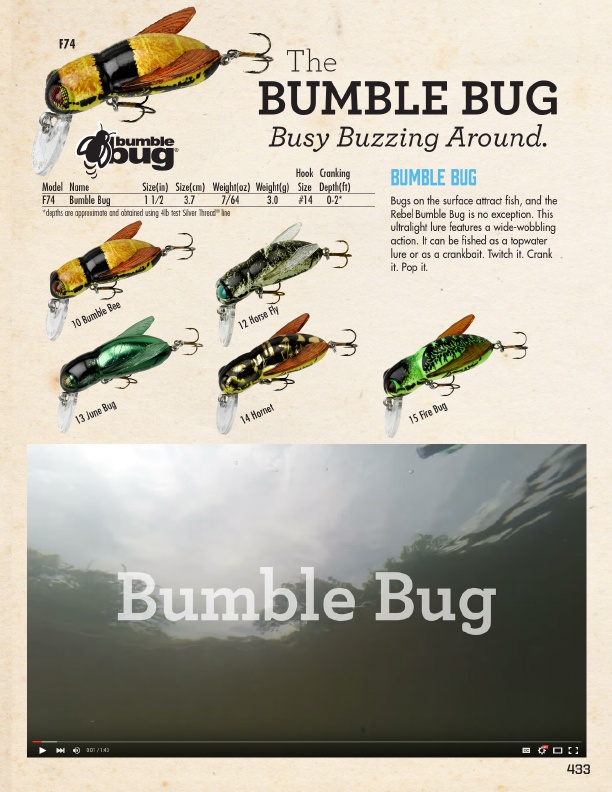Rebel Bumble Bug 7/64 oz Fishing Lure - June Bug