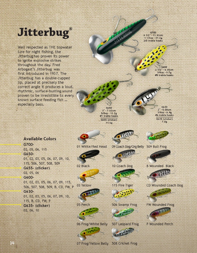 Arbogast Jitterbug Surface Lure 5.08cm Perch