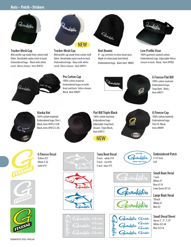 Gamakatsu Pro Style Hat Black Baseball Cap w/ Gamakatsu Logo & Velcro Closure 