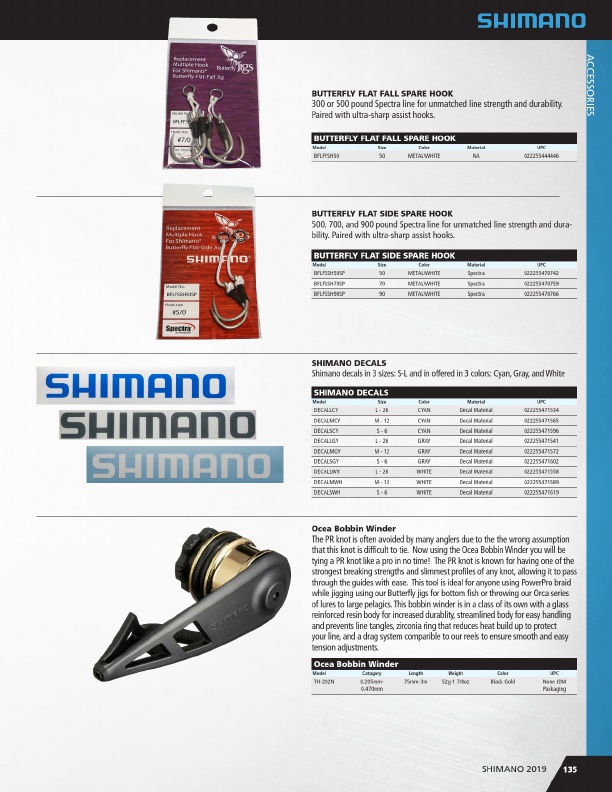 2019 Shimano Catalog, Page 135