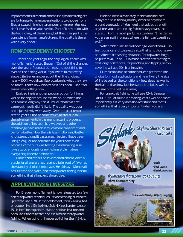 Westernbass.com Magazine - Bass Fishing Tips And Techniques - April 2012, Page 23