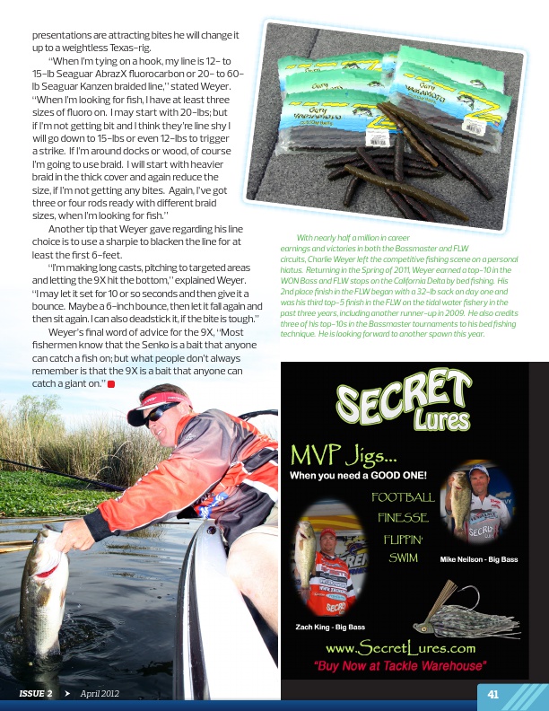 Westernbass.com Magazine - Bass Fishing Tips And Techniques - April 2012, Page 41