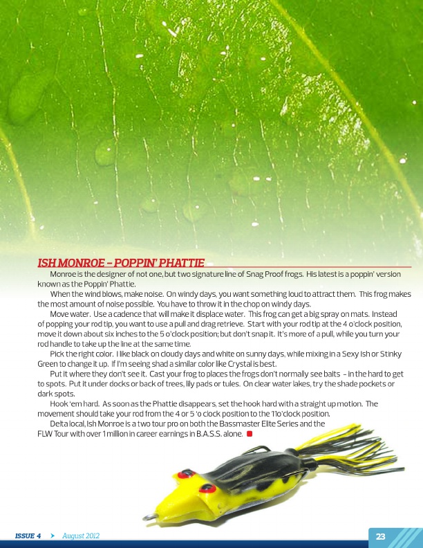 Westernbass Magazine - Bass Fishing Tips And Techniques - August 2012, Page 23