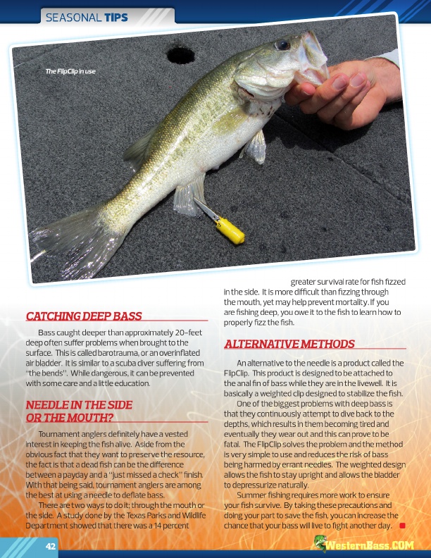 Westernbass Magazine - Bass Fishing Tips And Techniques - August 2012, Page 42