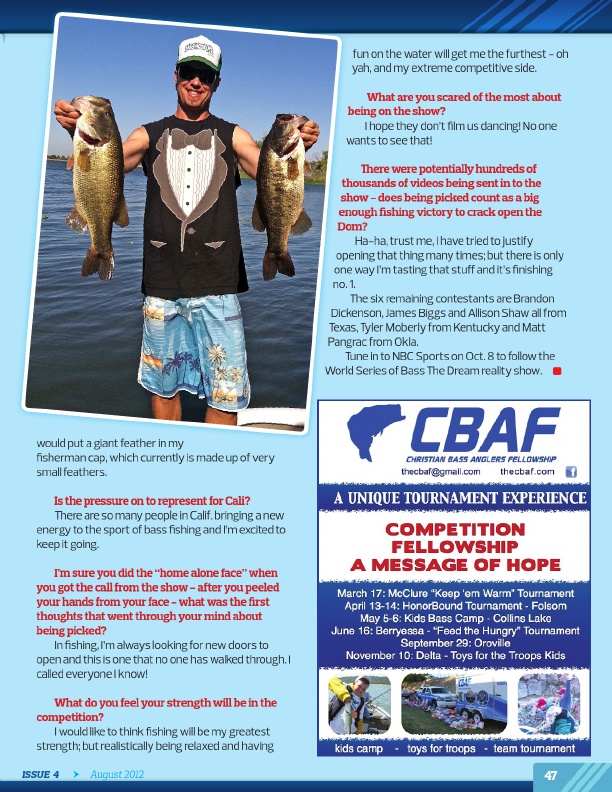 Westernbass Magazine - Bass Fishing Tips And Techniques - August 2012, Page 47