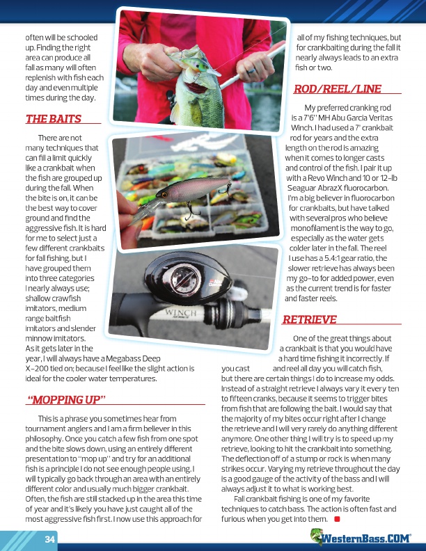 Westernbass Magazine - FREE Bass Fishing Tips And Techniques - Fall 2013, Page 34