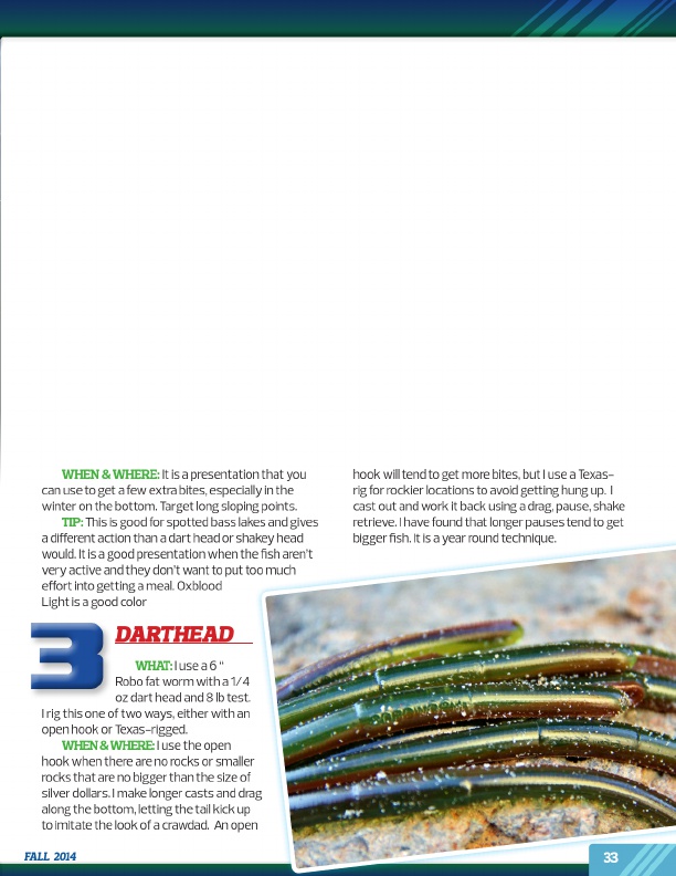 Westernbass Magazine - FREE Bass Fishing Tips And Techniques - Fall 2014, Page 33