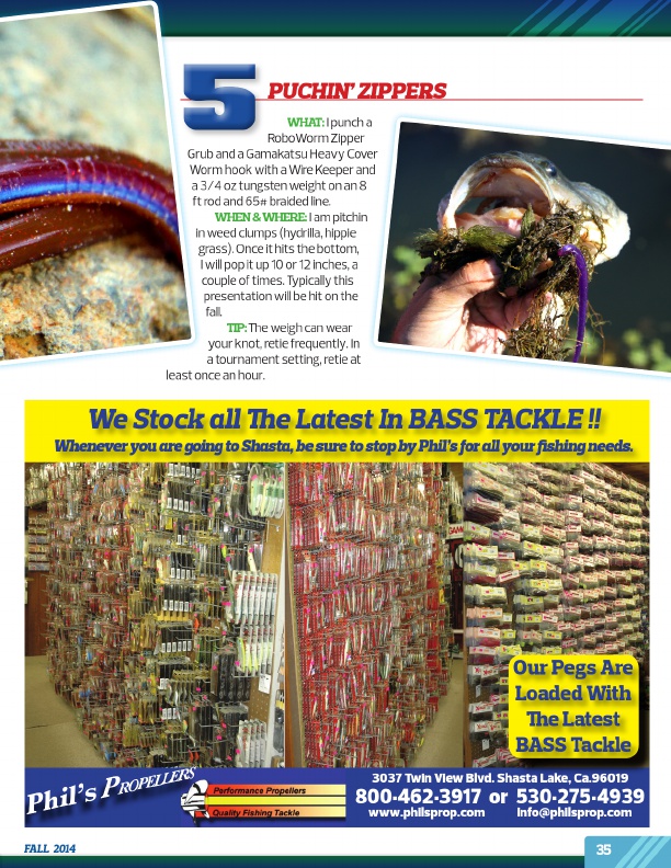 Westernbass Magazine - FREE Bass Fishing Tips And Techniques - Fall 2014, Page 35