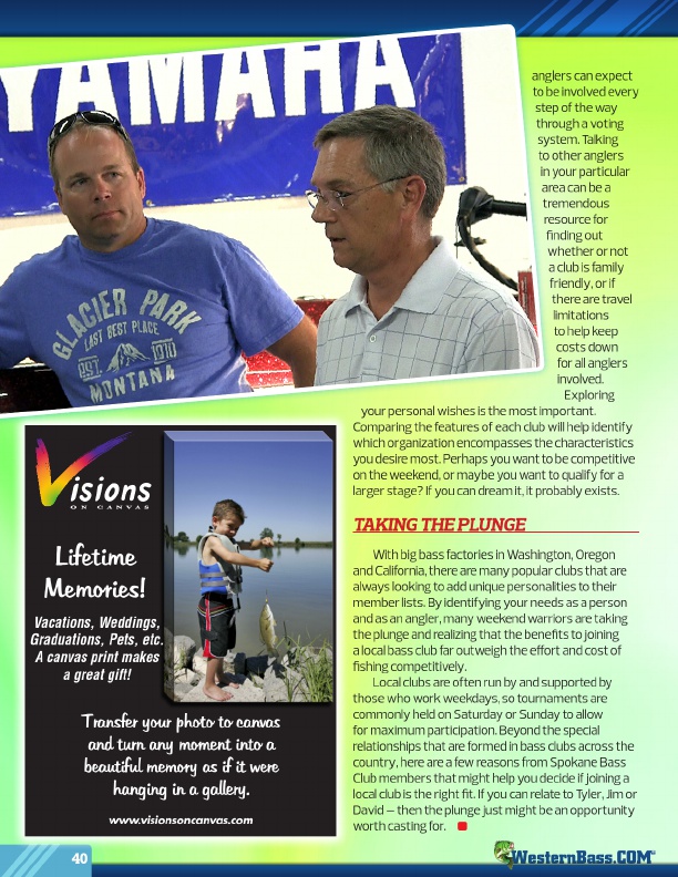 Westernbass Magazine - FREE Bass Fishing Tips And Techniques - Fall 2014, Page 40