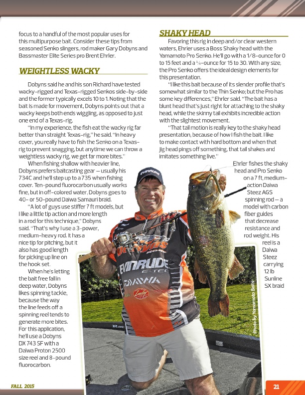 Westernbass Magazine - FREE Bass Fishing Tips And Techniques - Fall 2015, Page 21