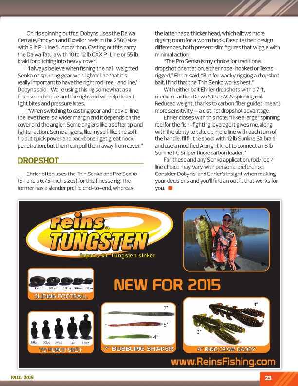 Westernbass Magazine - FREE Bass Fishing Tips And Techniques - Fall 2015, Page 23