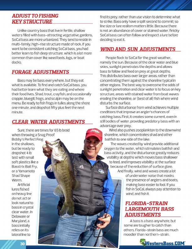 Westernbass Magazine - FREE Bass Fishing Tips And Techniques - Fall 2015, Page 30