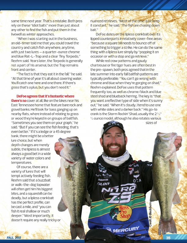 Westernbass Magazine - FREE Bass Fishing Tips And Techniques - Fall 2015, Page 35