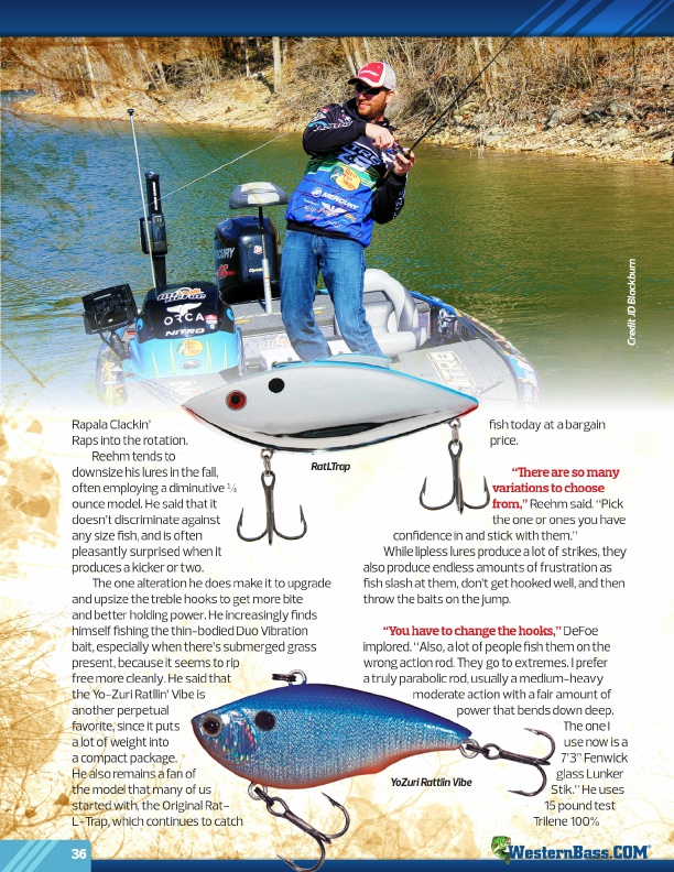 Westernbass Magazine - FREE Bass Fishing Tips And Techniques - Fall 2015, Page 36