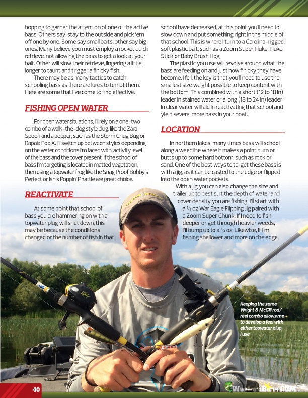 Westernbass Magazine - FREE Bass Fishing Tips And Techniques - Fall 2015, Page 40