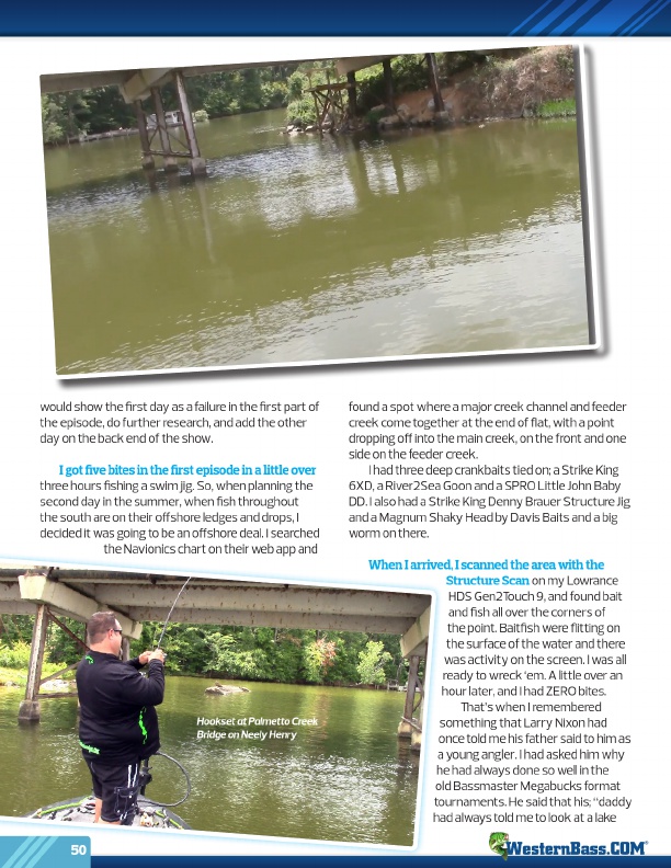 Westernbass Magazine - FREE Bass Fishing Tips And Techniques - Fall 2015, Page 50