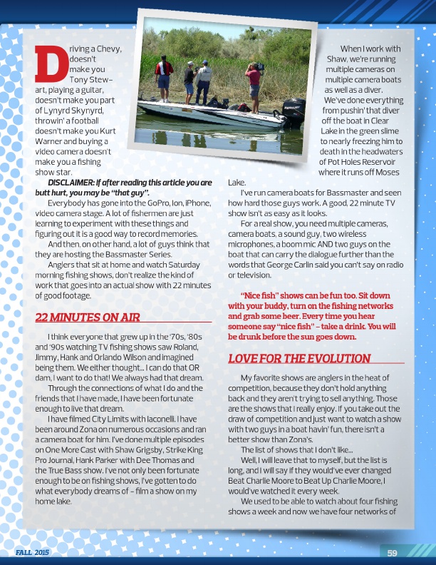 Westernbass Magazine - FREE Bass Fishing Tips And Techniques - Fall 2015, Page 59