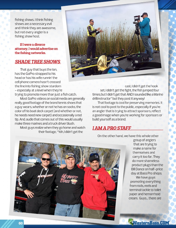 Westernbass Magazine - FREE Bass Fishing Tips And Techniques - Fall 2015, Page 60