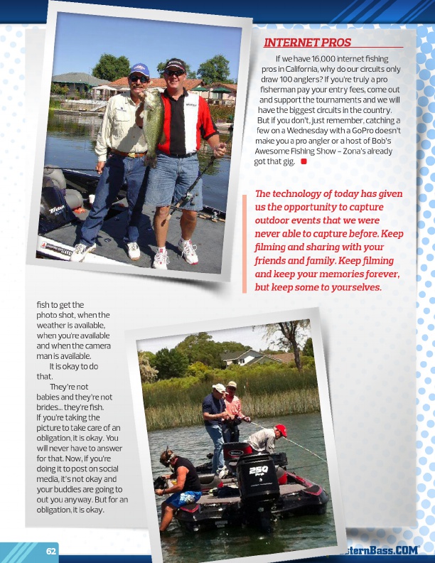 Westernbass Magazine - FREE Bass Fishing Tips And Techniques - Fall 2015, Page 62