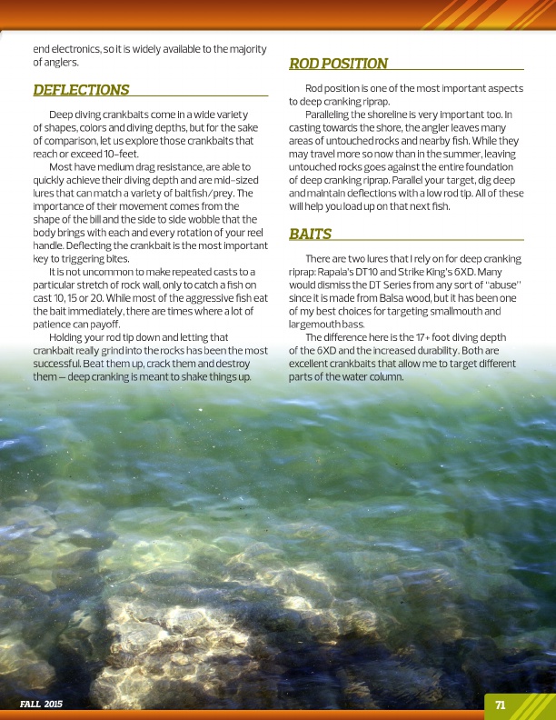 Westernbass Magazine - FREE Bass Fishing Tips And Techniques - Fall 2015, Page 71