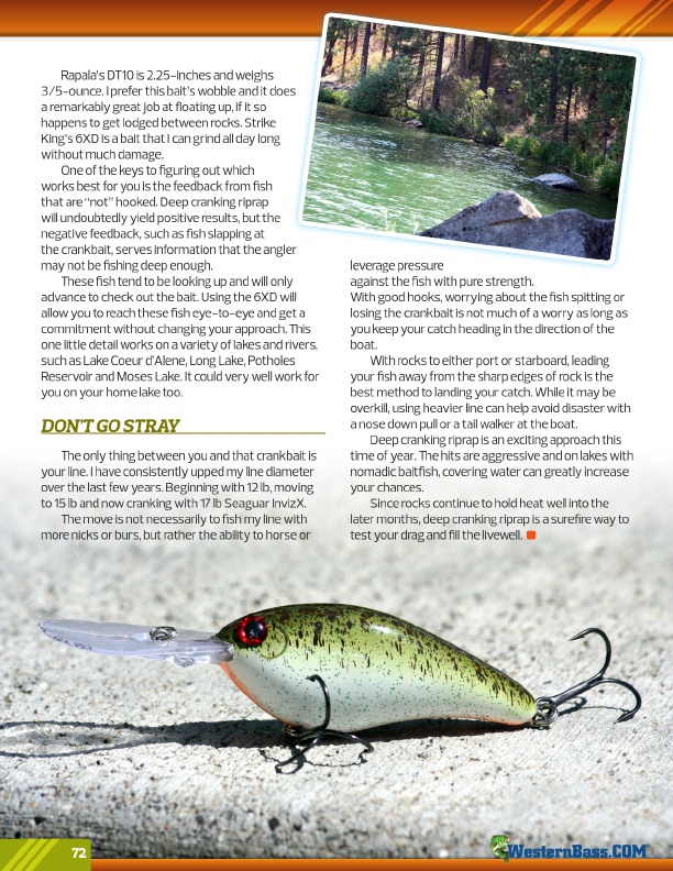 Westernbass Magazine - FREE Bass Fishing Tips And Techniques - Fall 2015, Page 72