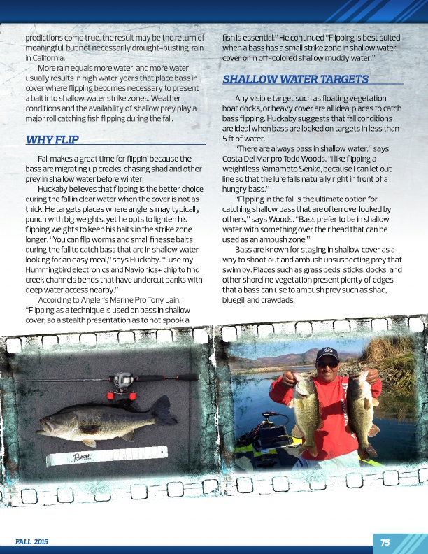 Westernbass Magazine - FREE Bass Fishing Tips And Techniques - Fall 2015, Page 75