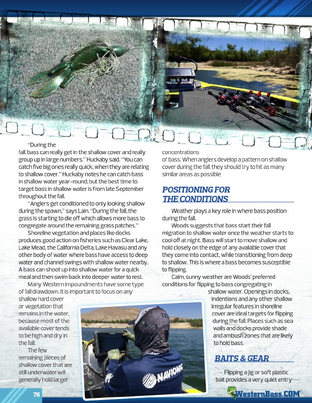 Westernbass Magazine - FREE Bass Fishing Tips And Techniques - Fall 2015, Page 76