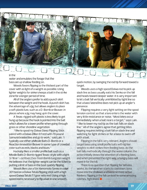 Westernbass Magazine - FREE Bass Fishing Tips And Techniques - Fall 2015, Page 77