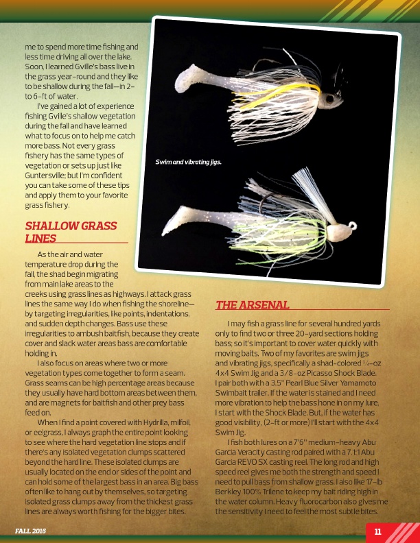 Westernbass Magazine - FREE Bass Fishing Tips And Techniques - Fall 2016, Page 11