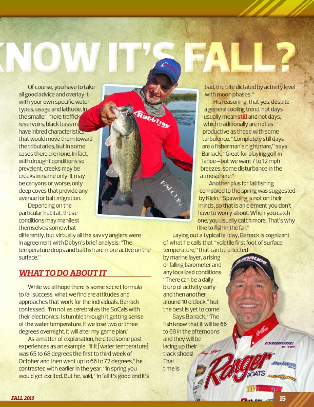 Westernbass Magazine - FREE Bass Fishing Tips And Techniques - Fall 2016, Page 15