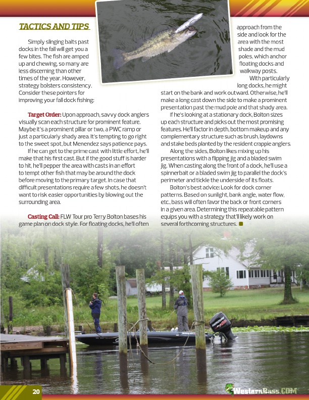 Westernbass Magazine - FREE Bass Fishing Tips And Techniques - Fall 2016, Page 20