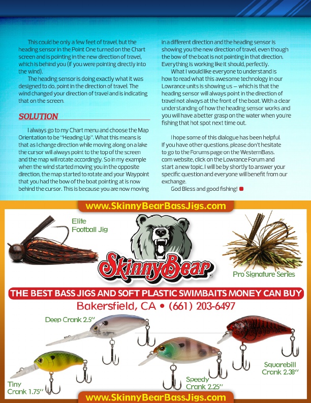 Westernbass Magazine - FREE Bass Fishing Tips And Techniques - Fall 2016, Page 38