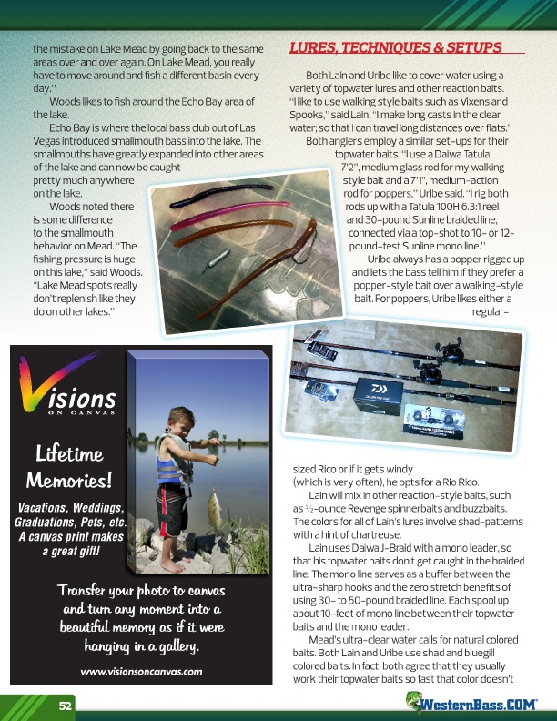 Westernbass Magazine - FREE Bass Fishing Tips And Techniques - Fall 2016, Page 52