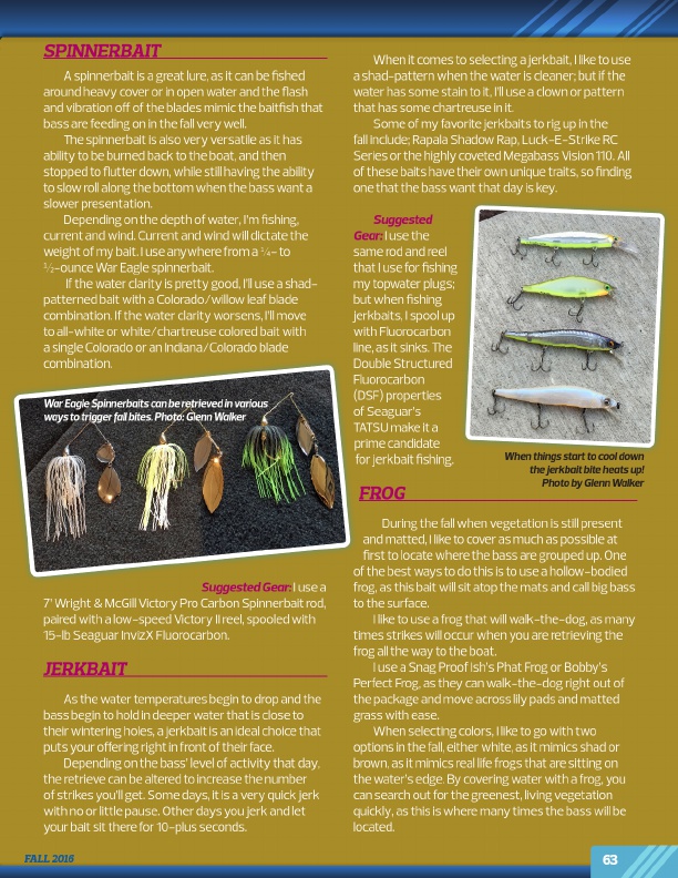 Westernbass Magazine - FREE Bass Fishing Tips And Techniques - Fall 2016, Page 63
