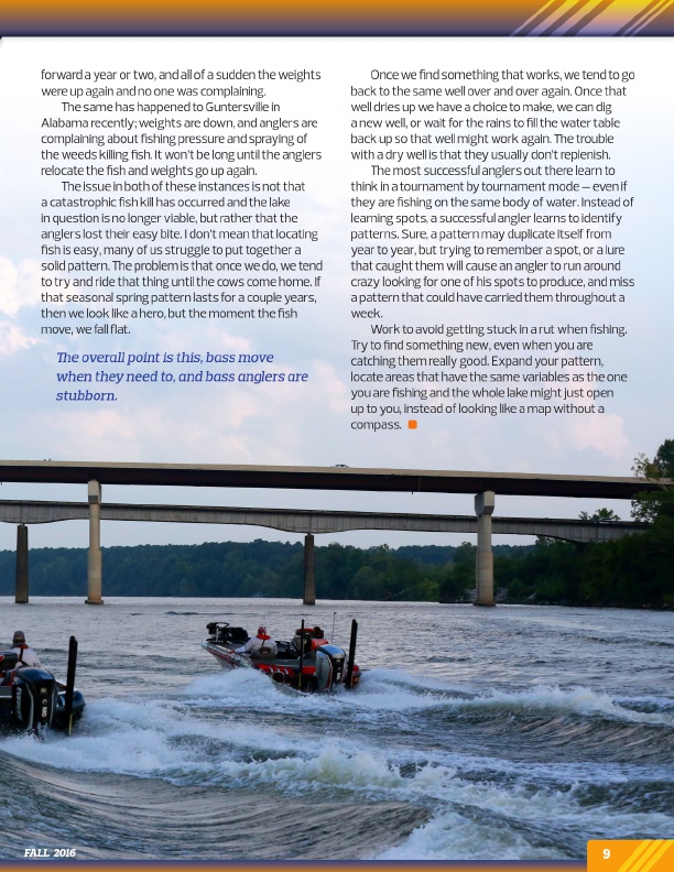 Westernbass Magazine - FREE Bass Fishing Tips And Techniques - Fall 2016, Page 9