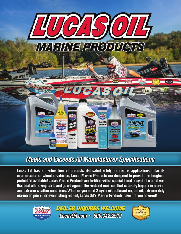 Lucas Oil has a complete line of marine products including Lucas Extreme Duty Marine Semi Synthetic 20W-50 Engine Oil is designed for use in high performance boats and Lucas Marine Fuel Treatment for watercraft owners experience with their engines and fuel systems. Lucas Marine Fuel Treatment fights corrosion, keeps fuel lines, carburetors or fuel injectors clean and free of deposits while lubricating and protecting vital engine parts