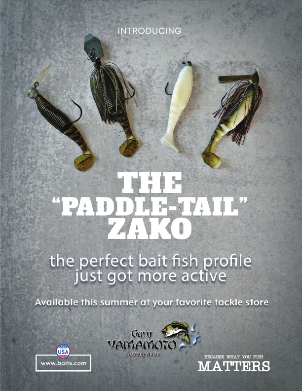 Yamamoto Custom Baits paddle tail Zako plastic trailer