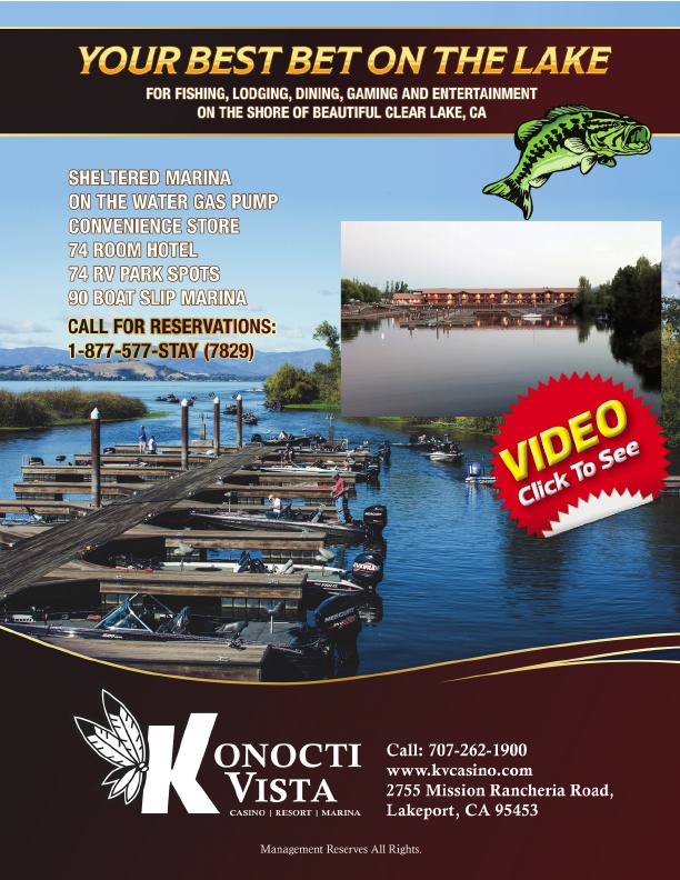 Clear Lake Lodging for anglers Konocti Vista and Casino