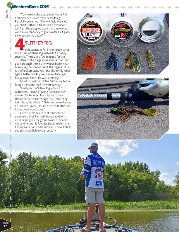 slither rig, finesse jig and other fishing techniques