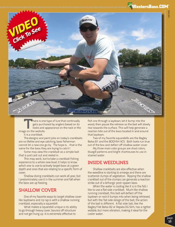 Crankbaits For Conditions	
By Glenn Walker, Page 2