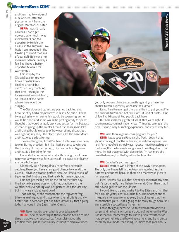 Fishing Goals With Justin Kerr 
By Jody Only, Page 5