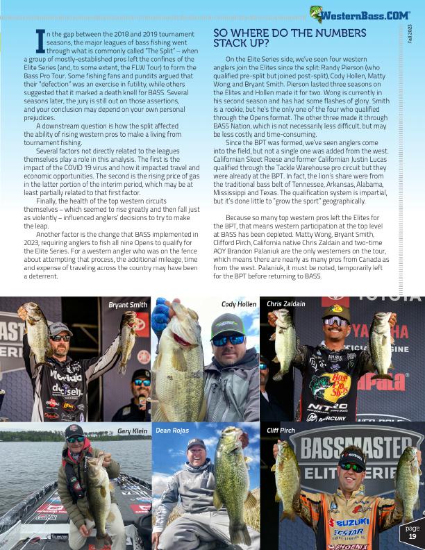 How did The Split Affect the Western Pro Anglers, Page 2