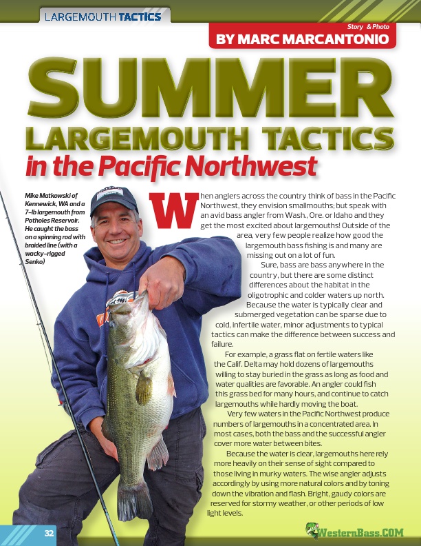 Summer Largemouth Tactics In The Pacific Northwest by Marc Marcantonio