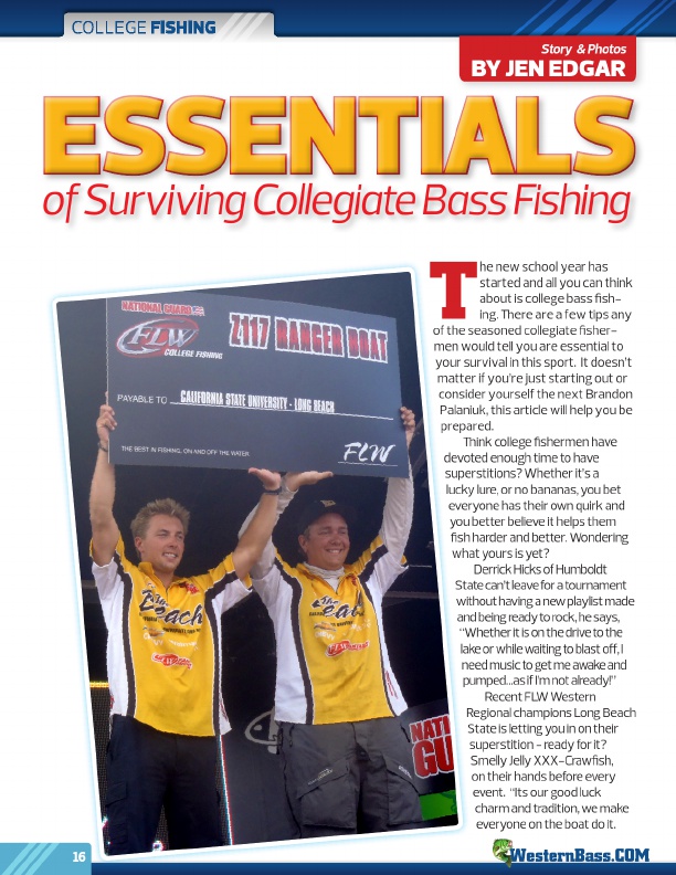 Essentials Of Surviving Collegiate Bass Fishing by Jen Edgar