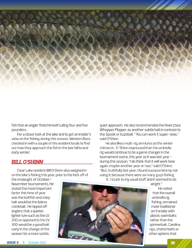 Westernbass Magazine - Free Bass Fishing Tips And Techniques - October 2012, Page 39