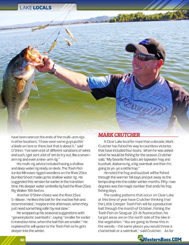 Westernbass Magazine - Free Bass Fishing Tips And Techniques - October 2012, Page 40