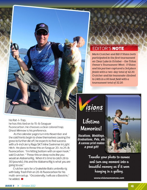 Westernbass Magazine - Free Bass Fishing Tips And Techniques - October 2012, Page 41
